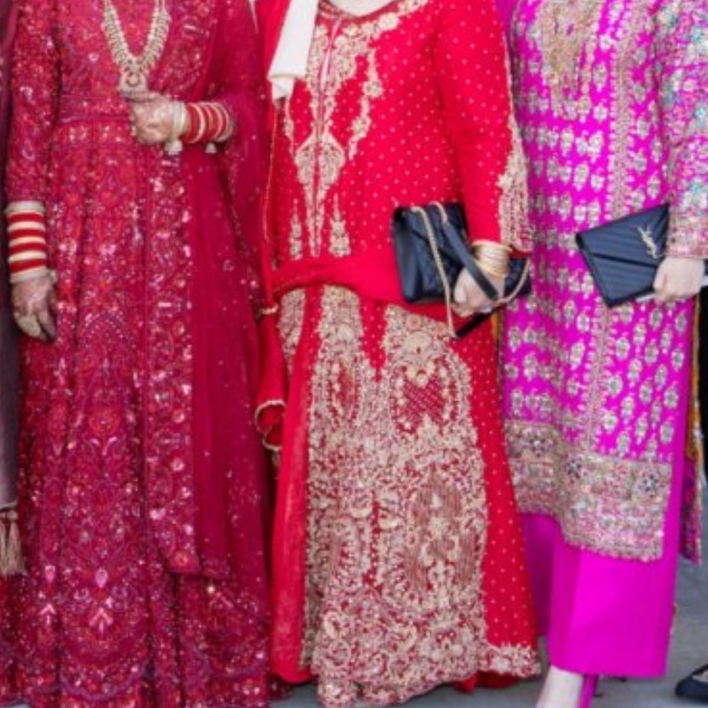 Pakistani Indian Anarkali Style Dress Red -Middle one